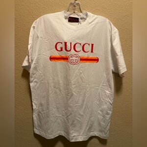 New Authentic Gucci Logo T Shirt White Size S Oversized / US L